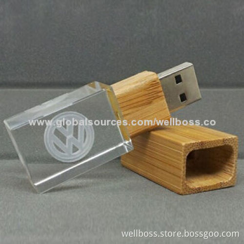 Wooden Crystal USB Gift with Logo Laser 2.0 USBNew